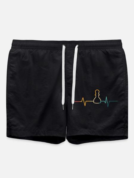 Chess Heartbeat - Swim Trunks - black