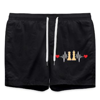 Battement de coeur d'échecs - Short de bain - noir - Devant - AI Model Male 185 light (185cm)