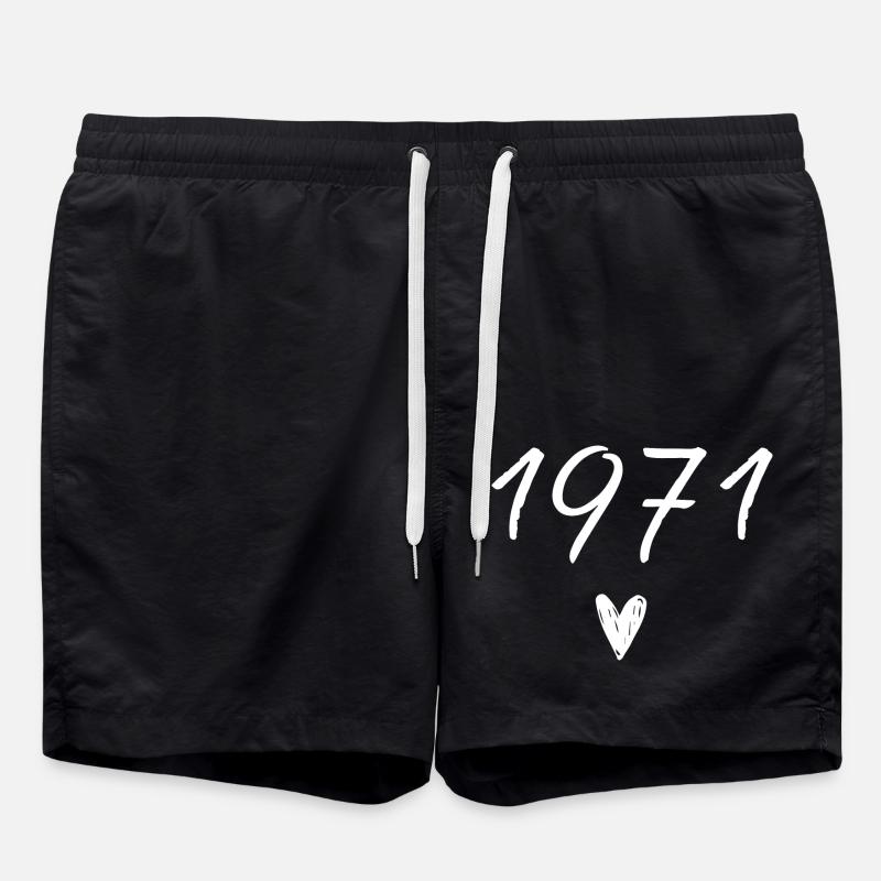 1971 coeur anniversaire - Short de bain - noir