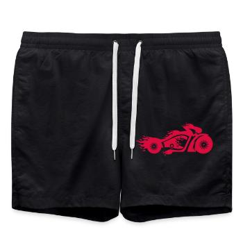 bike on fire - Swim Trunks - black - Front - AI Model Male 185 light (185cm)