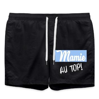 OMA. MUTTERTAG. ALLES GUTE ZUM GEBURTSTAG OMA. ICH LIEBE DICH - Badeshorts - Schwarz - Vorne - AI Model Male 185 light (185cm)
