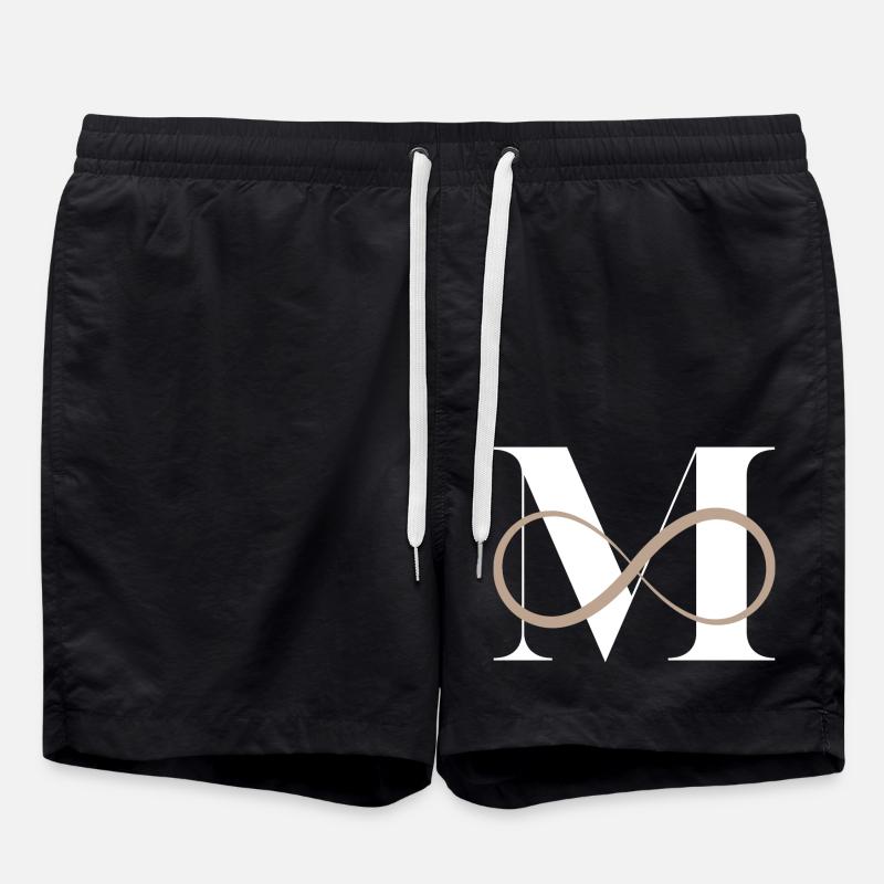 Infinite letter m - Swim Trunks - black
