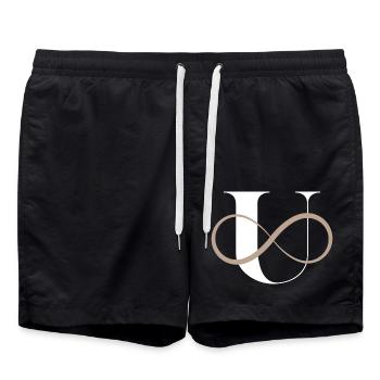 Unendlicher Buchstabe u - Badeshorts - Schwarz - Vorne - AI Model Male 185 light (185cm)