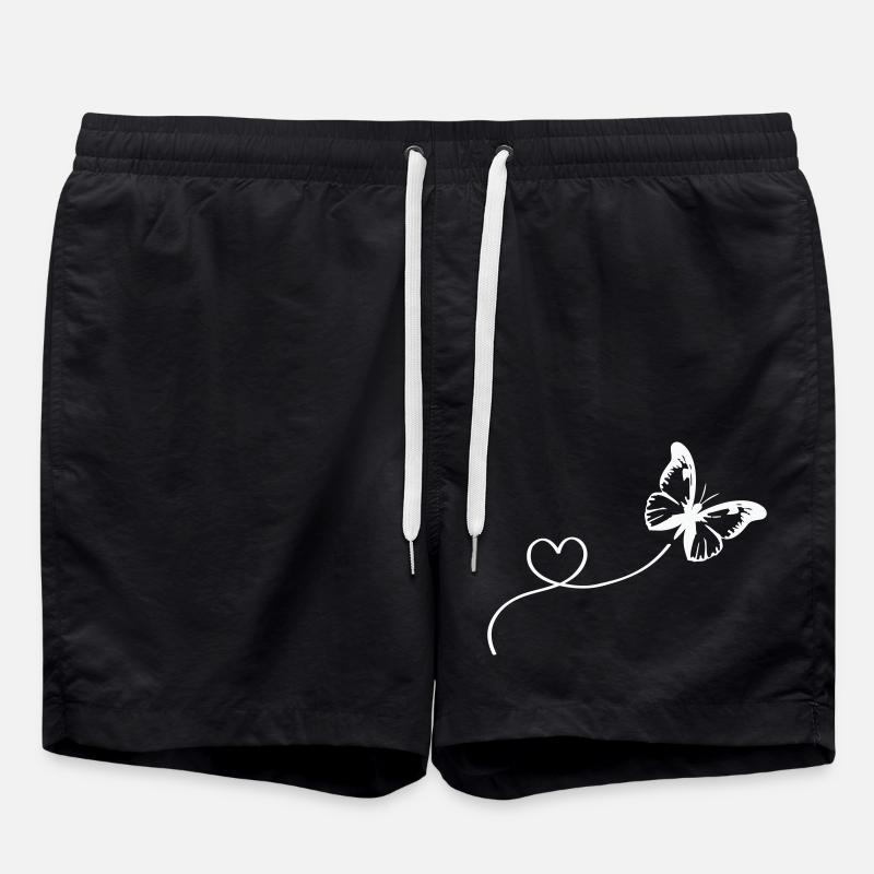 Butterfly Love - Swim Trunks - black