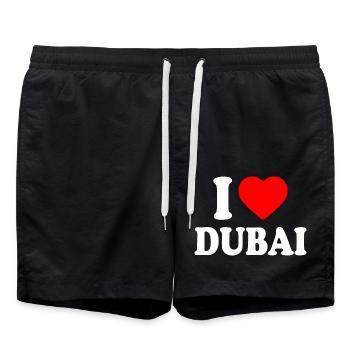 I love Dubai - Short de bain - noir - Devant - AI Model Male 185 light (185cm)