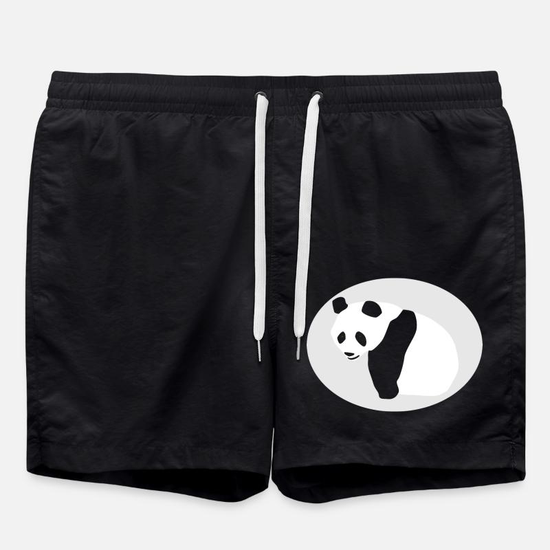 Großer Panda - Badeshorts - Schwarz