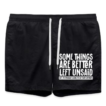 Il vaut mieux ne pas dire certaines choses, mais je dirai - Short de bain - noir - Devant - AI Model Male 185 light (185cm)