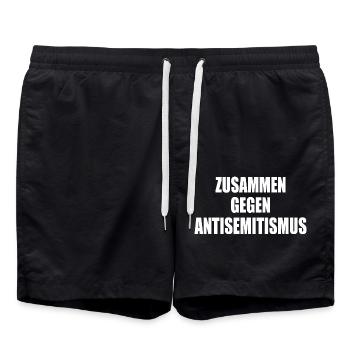 zusammen gegen antisemitismus - Badeshorts - Schwarz - Vorne - AI Model Male 185 light (185cm)