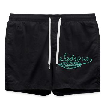 Sabrina Name Pen - Swim Trunks - black - Front - AI Model Male 185 light (185cm)