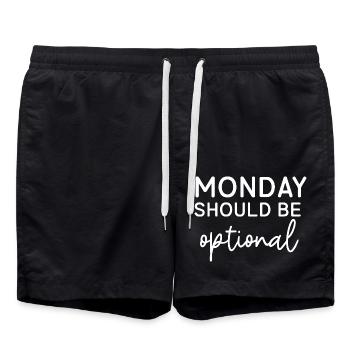 Montag sollte optional sein - Badeshorts - Schwarz - Vorne - AI Model Male 185 light (185cm)