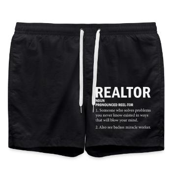 Realtor Real Estate Agent - Swim Trunks - black - Front - AI Model Male 185 light (185cm)