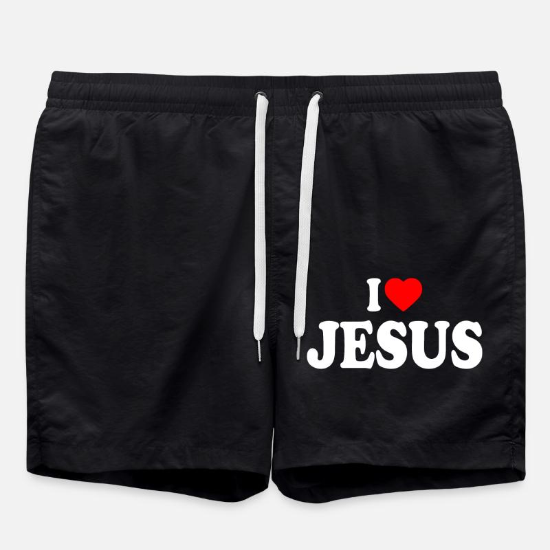 I love jesus - Swim Trunks - black