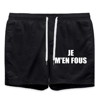 je m'en fous - Short de bain - noir - Devant - AI Model Male 185 light (185cm)