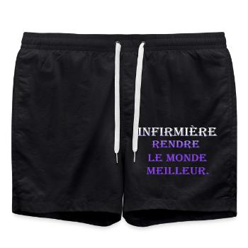 INFIRMIERE INFIRMIER DOCTEUR HUMOUR DRÖLES 9 - Short de bain - noir - Devant - AI Model Male 185 light (185cm)