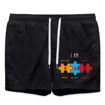 Periodensystem - Badeshorts - Schwarz - Vorne - AI Model Male 185 light (185cm)
