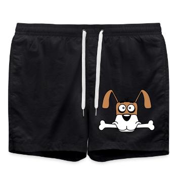 Funny Dog Big Bone Mouth Mouth Hunger Cool - Swim Trunks - black - Front - AI Model Male 185 light (185cm)