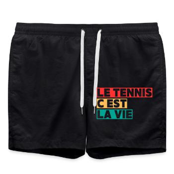 tennis is life tennisman,Tennis - Swim Trunks - black - Front - AI Model Male 185 light (185cm)