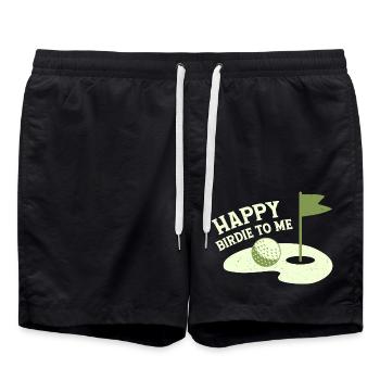 Happy Birdie To Me Golfer Golf - Badeshorts - Schwarz - Vorne - AI Model Male 185 light (185cm)