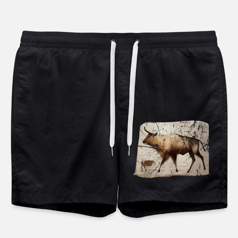 Auerochse Urrind Höhlenbild - Badeshorts - Schwarz