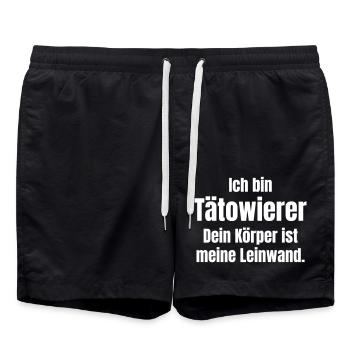 Tätowierer - Badeshorts - Schwarz - Vorne - AI Model Male 185 light (185cm)