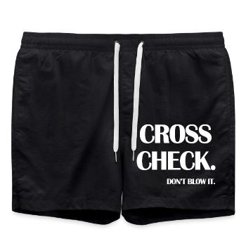 Cross Check Don't Blow It Funny Quote Flight - Badeshorts - Schwarz - Vorne - AI Model Male 185 light (185cm)
