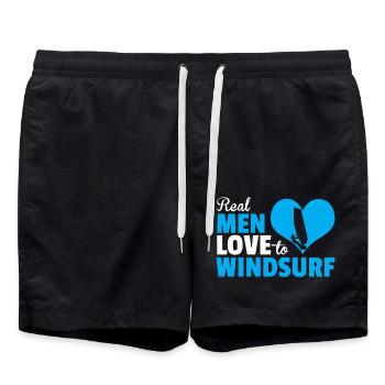 Real Men Love to Windsurfing - Swim Trunks - black - Front - AI Model Male 185 light (185cm)