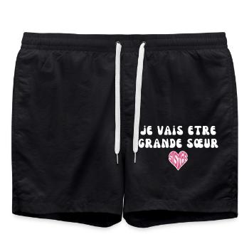 je vais etre grande sœur - Short de bain - noir - Devant - AI Model Male 185 light (185cm)