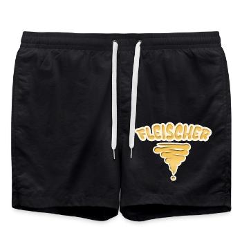 Beruf Fleischer - Badeshorts - Schwarz - Vorne - AI Model Male 185 light (185cm)