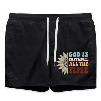God is good, always - Swim Trunks - black - Front - AI Model Male 185 light (185cm)