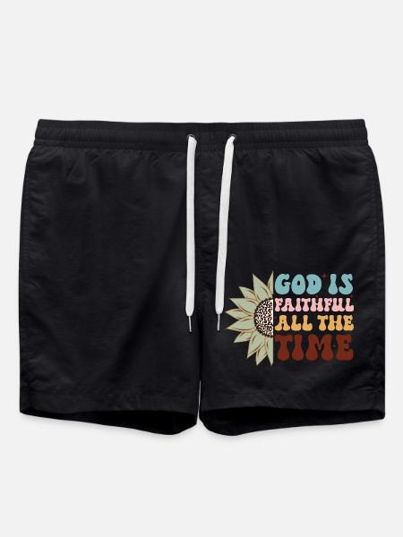 God is good, always - Swim Trunks - black