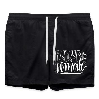 Feminism Saying Gift Vintage Emancipation - Swim Trunks - black - Front - AI Model Male 185 light (185cm)
