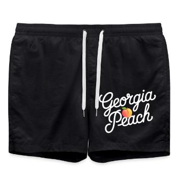 Georgia Peach Script - Swim Trunks - black - Front - AI Model Male 185 light (185cm)
