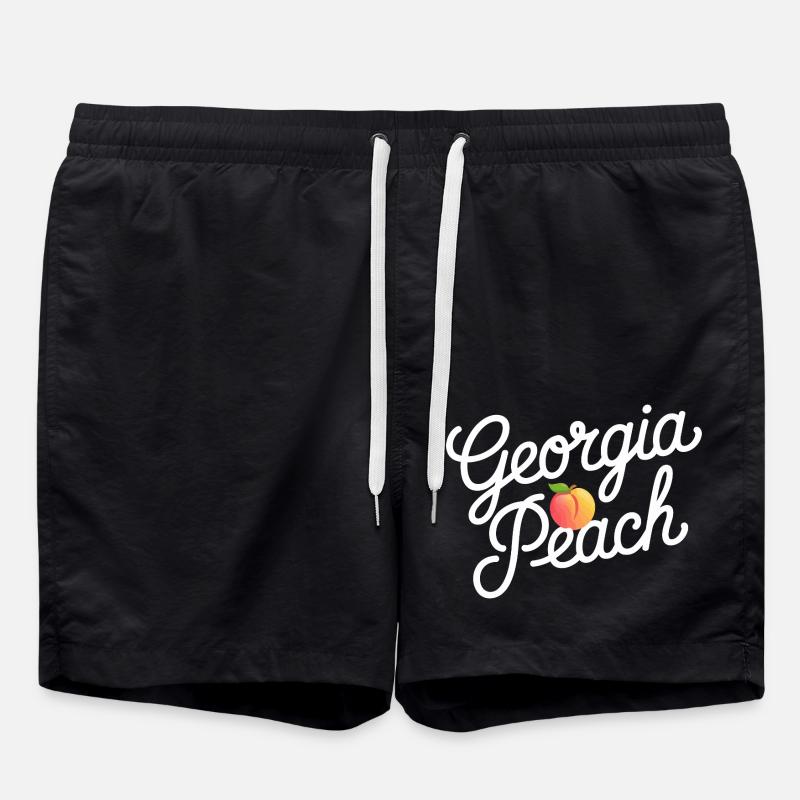 Georgia Peach Script - Swim Trunks - black