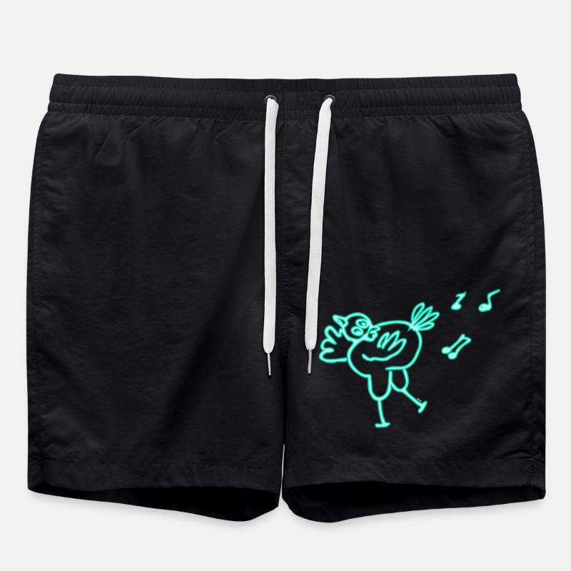 Neon Huhn - Badeshorts - Schwarz