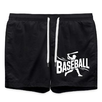 Baseball - Cooles Sportlogo - Badeshorts - Schwarz - Vorne - AI Model Male 185 light (185cm)
