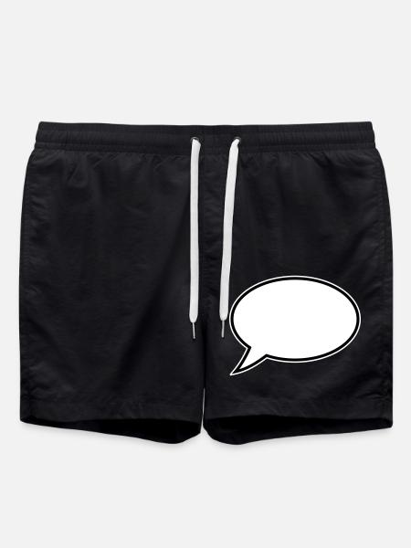 Speech Bubble Design - Swim Trunks - black