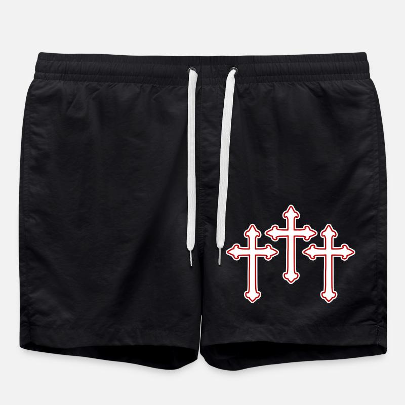Cross Symbol Christianity - Swim Trunks - black