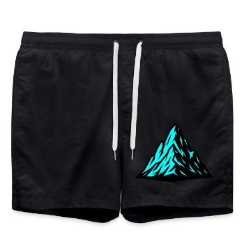 Berg Alpen Symbol - Badeshorts - Schwarz - Vorne - AI Model Male 185 light (185cm)