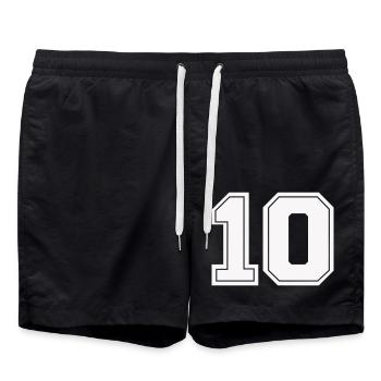 10 number - Swim Trunks - black - Front - AI Model Male 185 light (185cm)