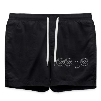 Lustige Schafe - Augen - Ich - Schwarzes Schaf - Badeshorts - Schwarz - Vorne - AI Model Male 185 light (185cm)