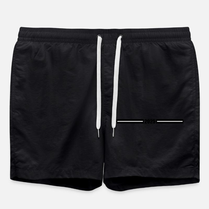 2025 year line - Swim Trunks - black