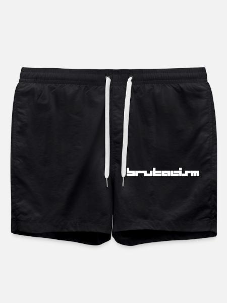 brutalism typography art - Swim Trunks - black