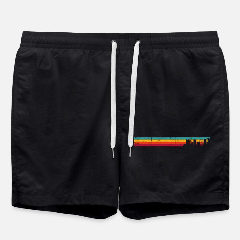 Birmingham Skyline Retro - Badeshorts - Schwarz