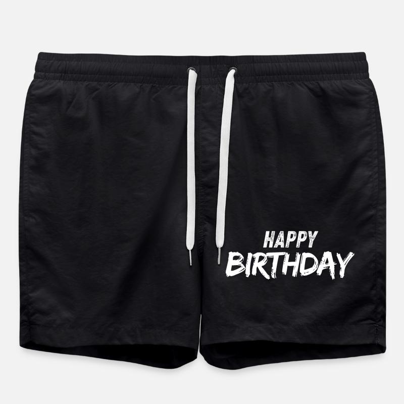 Happy Birthday - Badeshorts - Schwarz