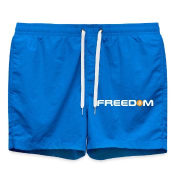 Bitcoin - Freedom - Badeshorts - Cobalt blue - Vorne