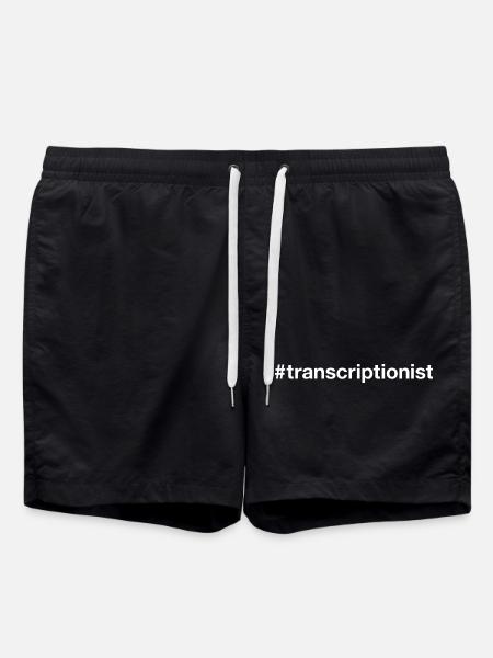 TRANSCRIPTEUR BLANC - Short de bain - noir