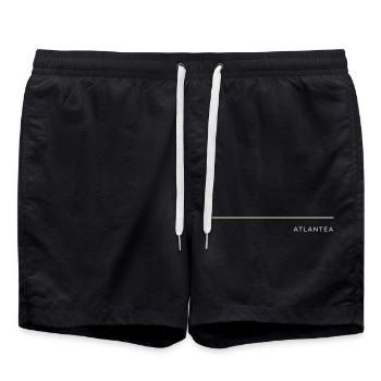ATLANTEA - Horizon Line - Eté Premium - Short de bain - noir - Devant - AI Model Male 185 light (185cm)