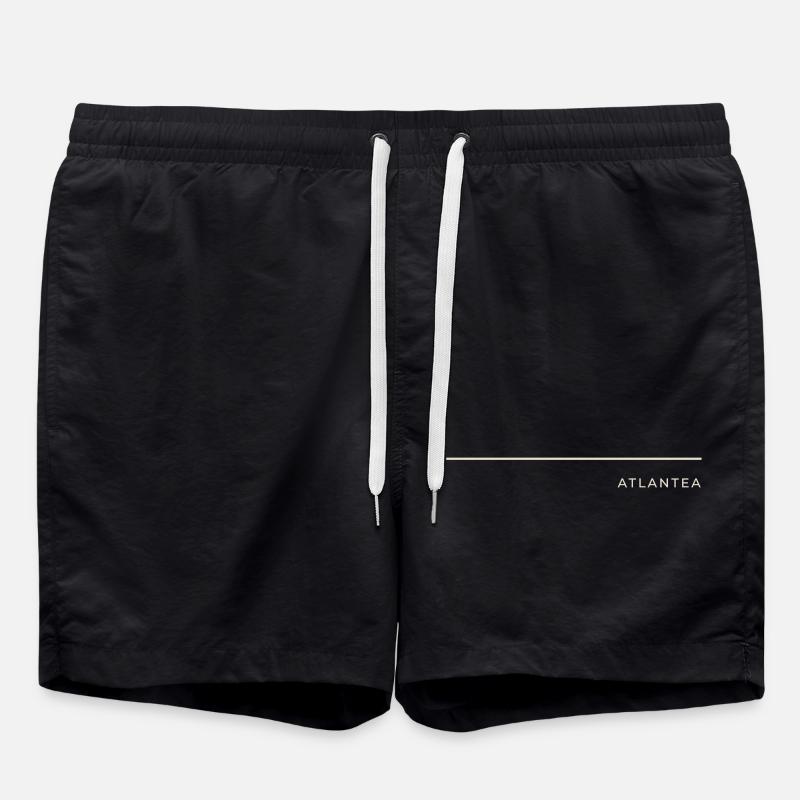 ATLANTEA - Horizon Line - Premium Summer - Swim Trunks - black