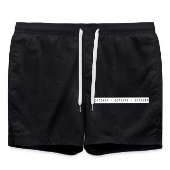Octobre mois / année / Calendrier / Proverbes / Tendance - Short de bain - noir - Devant - AI Model Male 185 light (185cm)