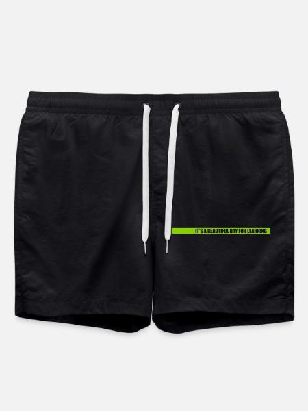 beautiful day for learning - Swim Trunks - black
